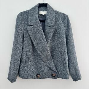 French Mauve Tweed Women's Cropped Blazer Jacket Medium